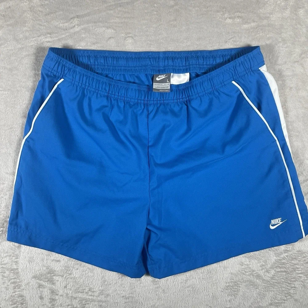 NIKE FIT DRY Blue Womens L (12-14) Stretch Waist Pocket Running Shorts